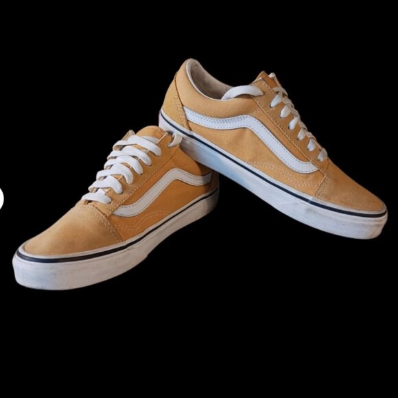 Vans Old Skool Skateboarding Low Sneakers Yellow / US Size Mens 5.5 Womens 7 - Picture 6 of 10